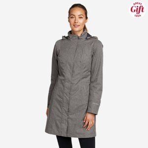 New Eddie Bauer Girl On The Go Insulated Trench Charcoal Heather